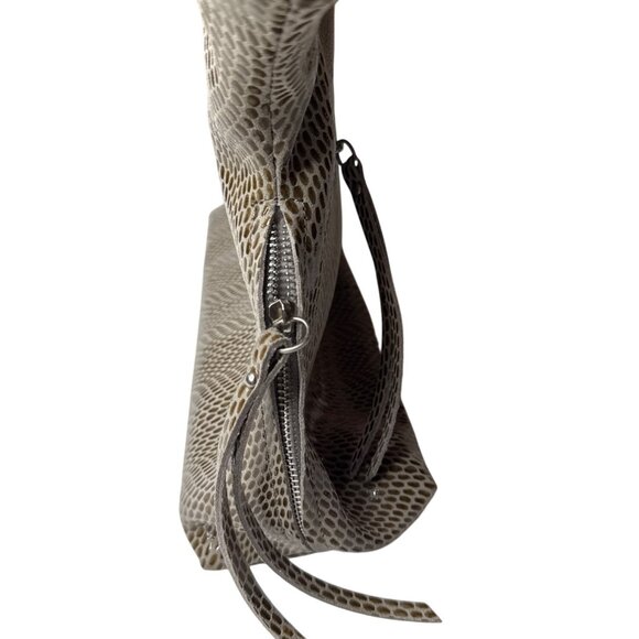 Sorial Snake-Embossed Vegan Leather Tote Bag With Zipper Pockets & Dual Handles - Picture 2 of 12
